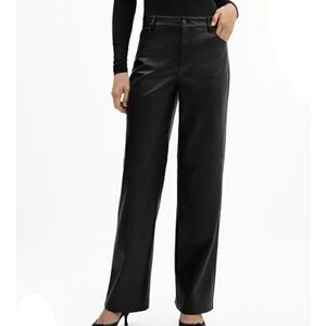 Mango Faux Leather High Waist Pants Size 10 NWOT